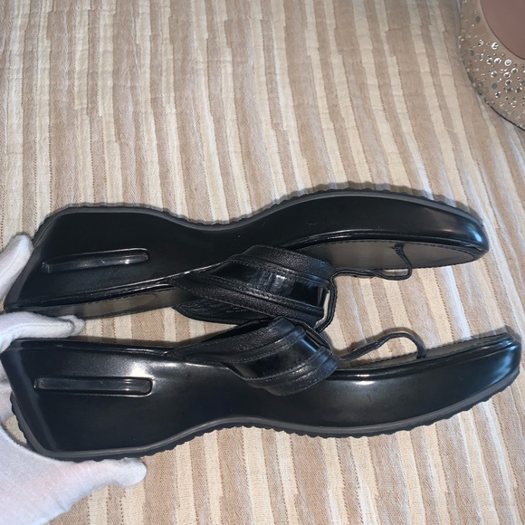 COLE Haan Black Leather Sandals By Nike Air. Sz 10/11 - Picture 8 of 13